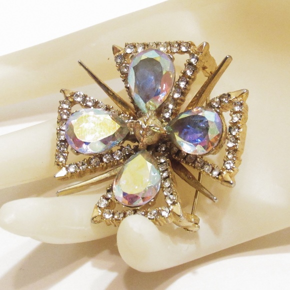 Schiaparelli Jewelry - Vintage Rare Schiaparelli Maltese Cross Brooch